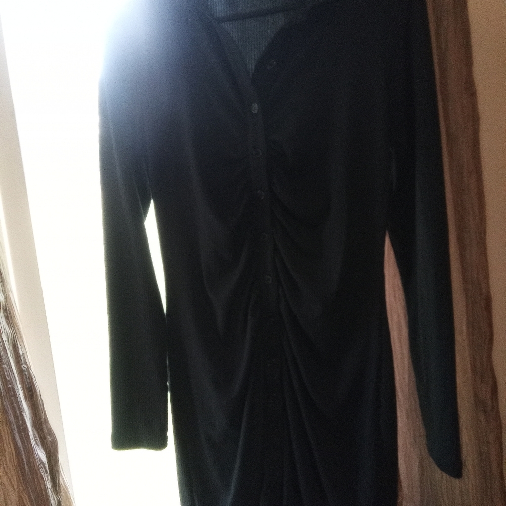 Black long sleeve dress Size Large comes  to knee length
